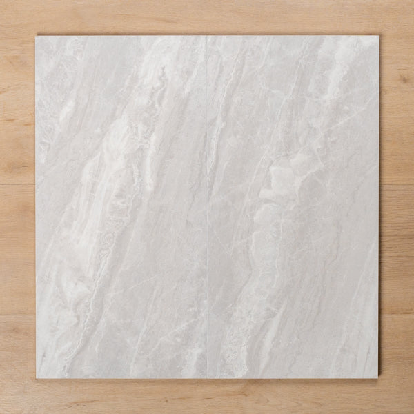 Paradise Grey Gloss Rectified Ceramic Tile 300x600mm Double - The Blue Space