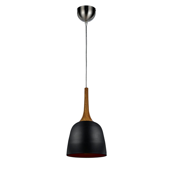 Telbix Polk ES 20cm Pendant Oak & Black Online at The Blue Space