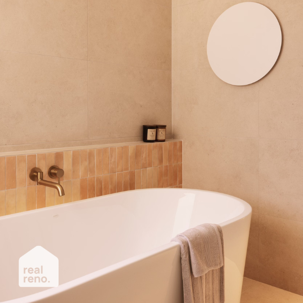 Caroma Aura Freestanding Bath by Caroma - The Blue Space Real Reno