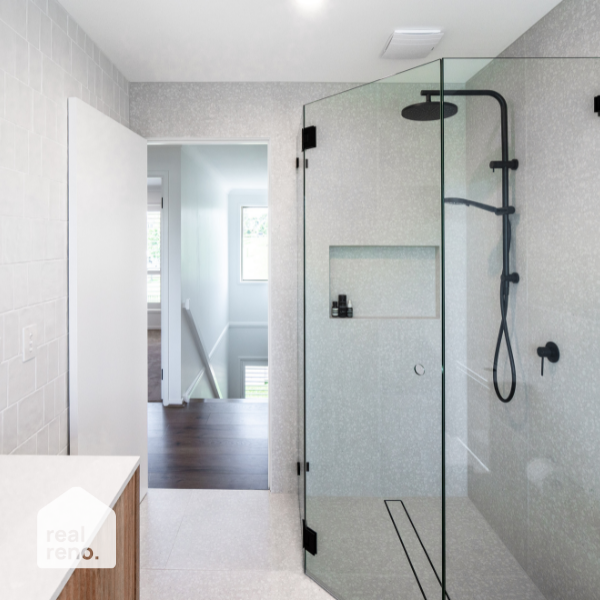 Radiant Tile Insert Linear Shower Grate - Matt Black Various Sizes | The Blue Space Real Reno