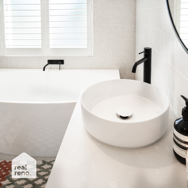 Phoenix Vivid Slimline Wall Basin/Bath Set 230mm Curved - Matte Black Online at The Blue Space Real Reno