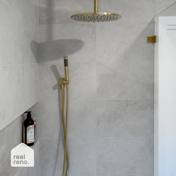 Meir Round Ceiling Shower Arm 300mm Tiger Bronze - The Blue Space Real Reno