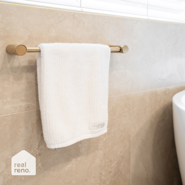 Phoenix Vivid Slimline Hand Towel Rail Brushed Gold - The Blue Space Real Reno