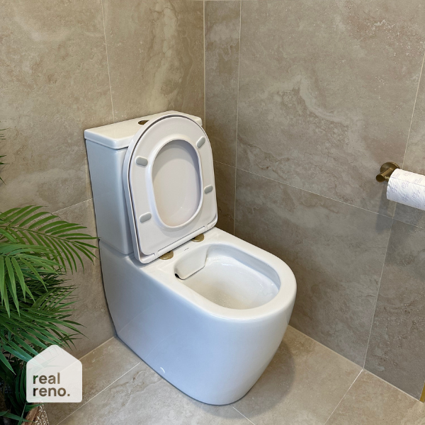 Caroma Toilet Seat Hinge Caps (Urbane / Contura / Riviere) - Brushed Brass