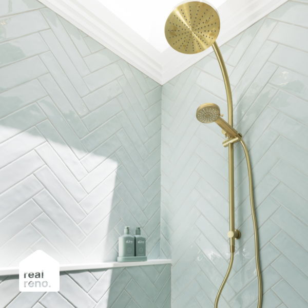 Phoenix Vivid Twin Shower-Brushed Gold | Real Reno