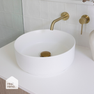 Phoenix Vivid Slimline Plus Wall Basin/Bath Outlet 180mm - Brushed Gold | Real Reno