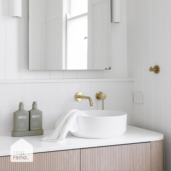 Phoenix Vivid Slimline Shower/Wall Mixer 60mm Backplate Brushed Gold | Real Reno