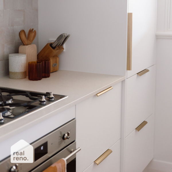 Momo Handles Ona Lip Pull Handle Dark Brushed Brass Online at The Blue Space Real Reno