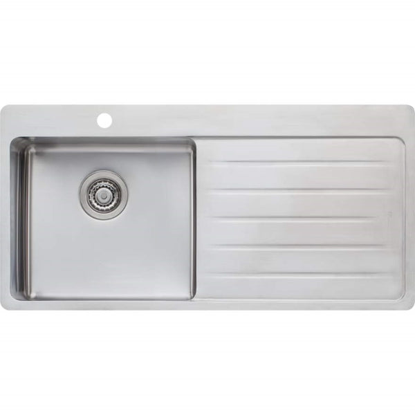 Oliveri Sonetto single bowl topmount sink R/H drainer 1TH - The Blue Space