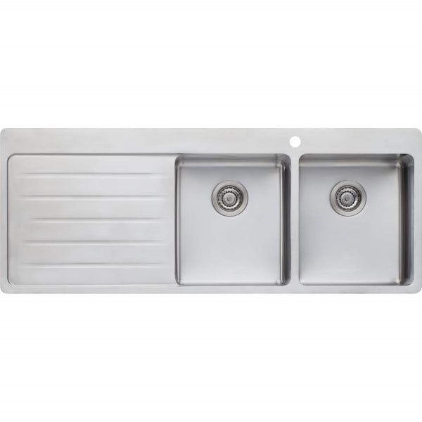 Oliveri Sonetto double bowl topmount sink L/H drainer 1TH - The Blue Space