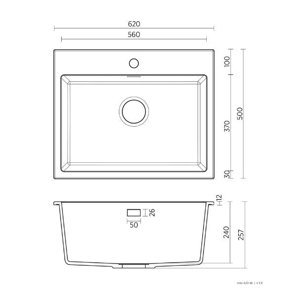 Seima Oros 620mm solid surface sink - The Blue Space