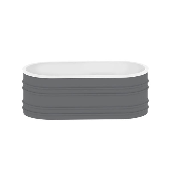 BelBagno Bucciano 1675mm Freestanding Bath Stone Grey - The Blue Space