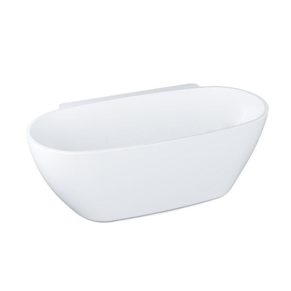 BelBagno Palermo Back to Wall Freestanding Bath White
