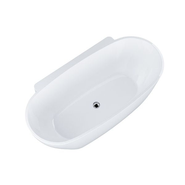 BelBagno Palermo Back to Wall Freestanding Bath White