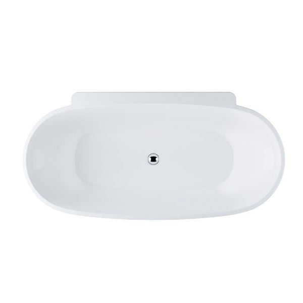 BelBagno Palermo Back to Wall Freestanding Bath White