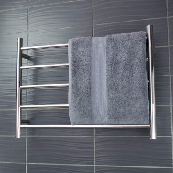 Radiant Round 5 Bar Non-Heated Rail 750mmx550mm Polished Stainless Steel - The Blue Space
