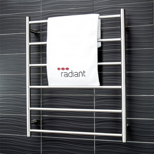 Radiant Round 6 Bar Non Heated Rail 700mmx830mm Brushed Stainless Steel - The Blue Space