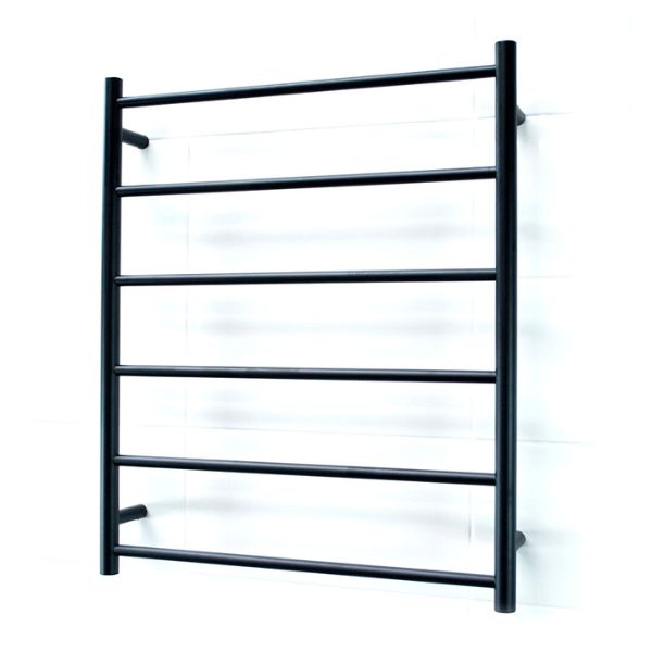 Radiant Round 6 Bar Non-Heated Rail 700mmx830mm Matte Black - The Blue Space