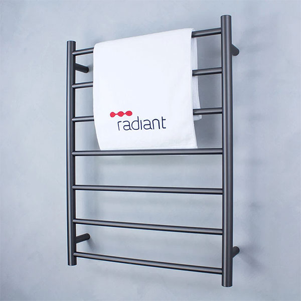 Radiant Round 7 Bar Heated Rail 600mmx800mm Gun Metal - The Blue Space