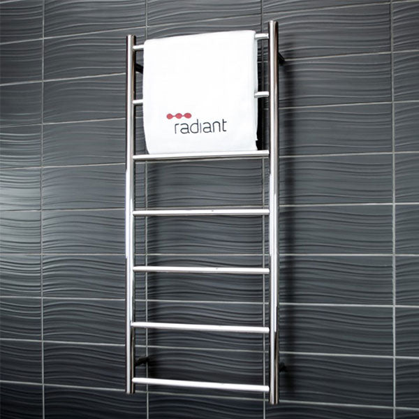 Radiant Round 7 Bar Non Heated Rail 500mmx1130mm Polished Stainless Steel - The Blue Space