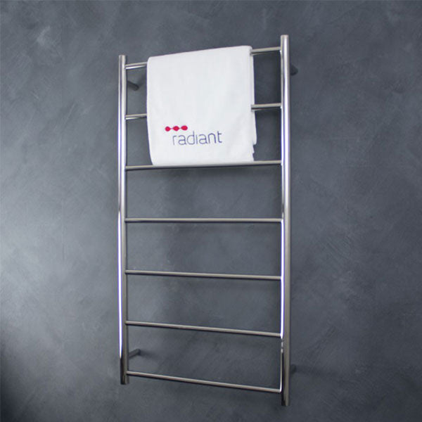 Radiant Round 7 Bar Non-Heated Rail 600mmx1130mm Polished Stainless Steel - The Blue Space