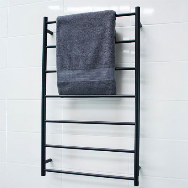Radiant Round 7 Bar Non-Heated Rail 700mmx1130mm Matte Black - The Blue Space