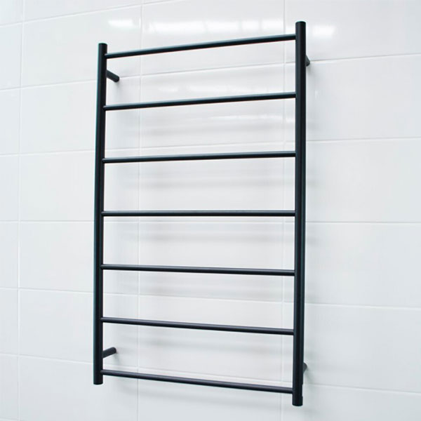 Radiant Round 7 Bar Non-Heated Rail 700mmx1130mm Matte Black - The Blue Space