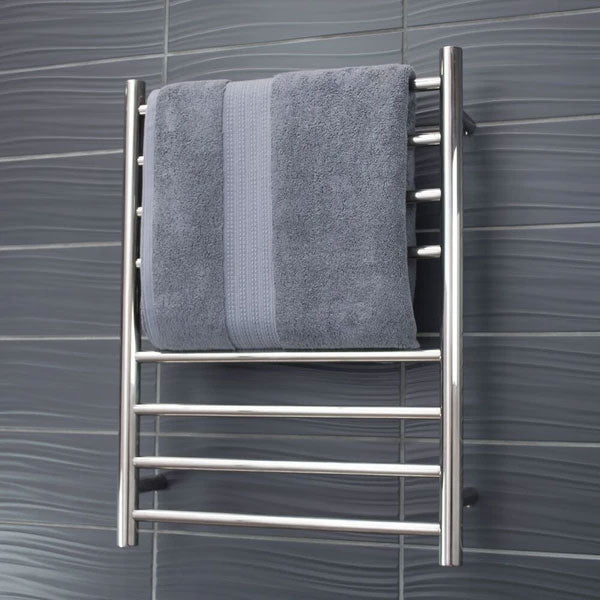 Radiant Round 8 Bar Heated Rail 530mmx700mm Polished Stainless Steel - The Blue Space
