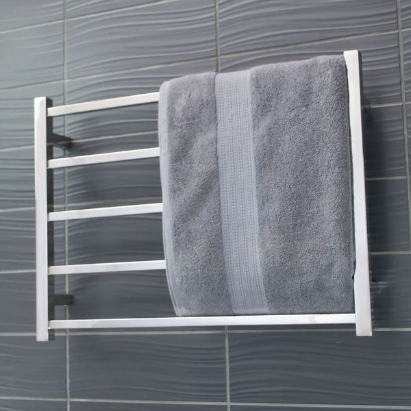 Radiant Square 5 Bar Heated Rail 750mmx550mm Polished Stainless Steel - The Blue Space