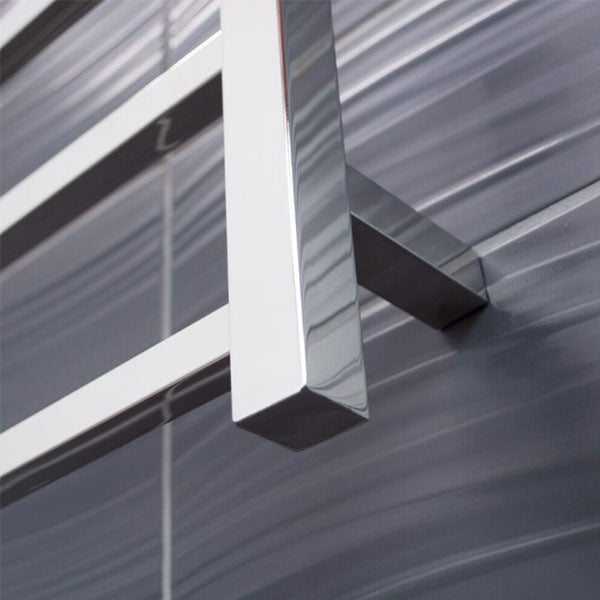 Radiant Square 5 Bar Heated Rail 750mmx550mm Polished Stainless Steel - The Blue Space
