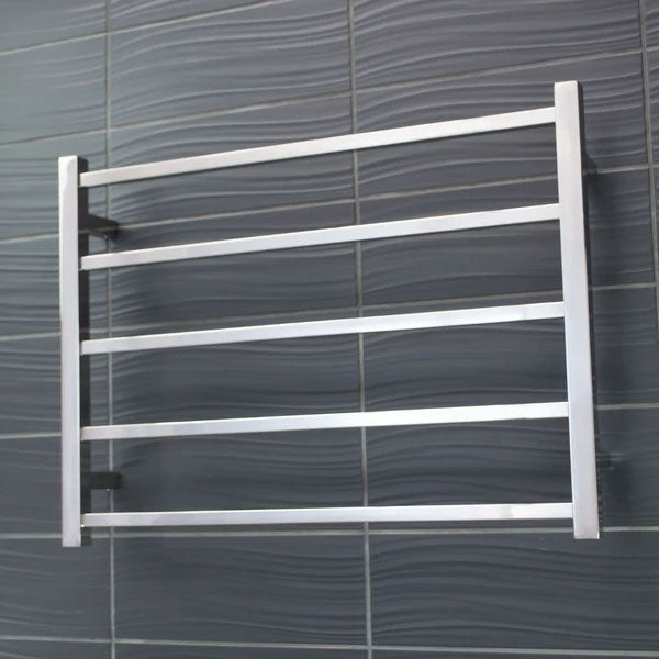 Radiant Square 5 Bar Heated Rail 750mmx550mm Polished Stainless Steel - The Blue Space