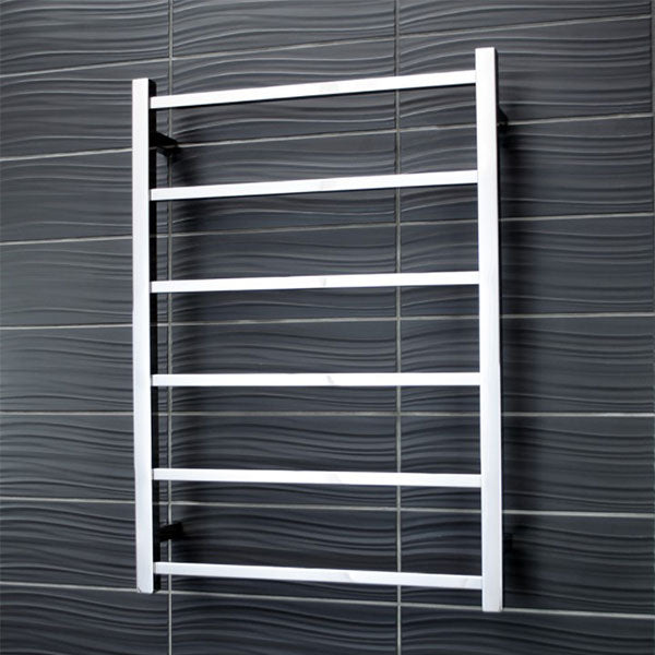 Radiant Square 6 bar Non-Heated Rail 600mmx830mm Polished Stainless Steel - The Blue Space