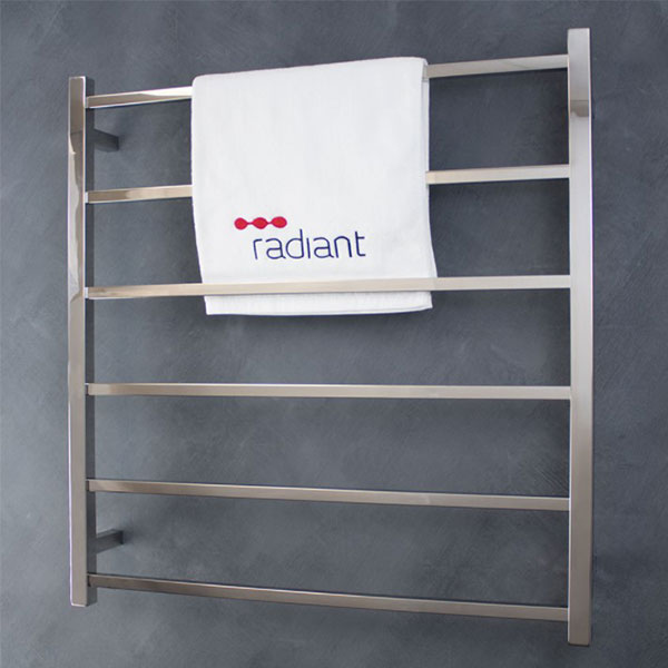 Radiant Square 6 bar Non-Heated Rail 800mmx830mm Polished Stainless Steel - The Blue Space