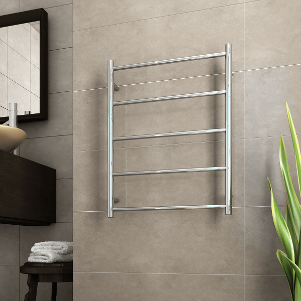 Thermorail Non Heated Round 5 Bar 630x800 - Polished in modern bathroom design | The Blue Space