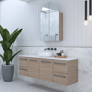 Timberline Nevada Wall Hung Vanity with Stone & Above Counter Basin - Sizes 600, 750, 900, 1200, 1500, 1800 - The Blue Space