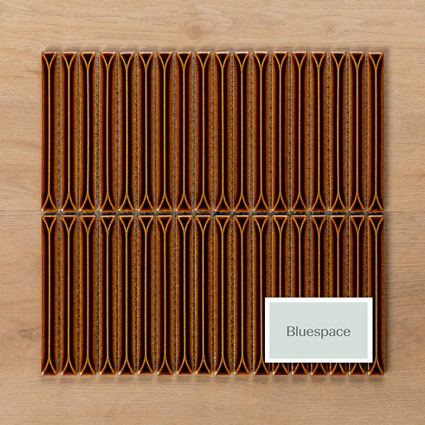 Castaways Autumn Terracotta Gloss KitKat Porcelain Mosaic Tile 15x145mm - The Blue Space
