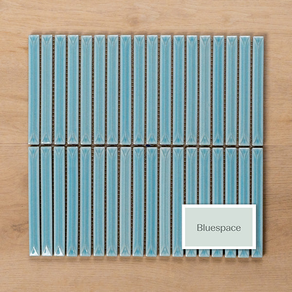 Castaways Water Gloss KitKat Porcelain Mosaic Tile 15x145mm - The Blue Space