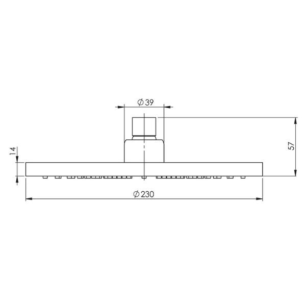 Phoenix 230mm Rain Shower Head Dimensions