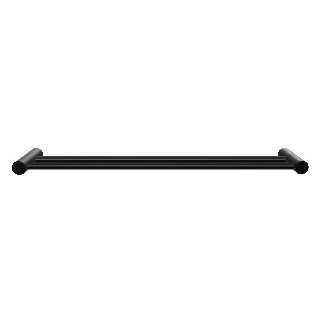 Phoenix Vivid Slimline Double Towel Rail-Matte Black 3D Model - The Blue Space