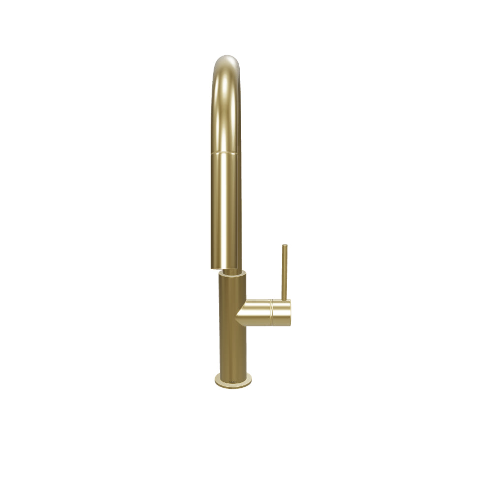 Phoenix Vivid Slimline Pull Out Sink Mixer Brushed Gold 3D Model - The Blue Space
