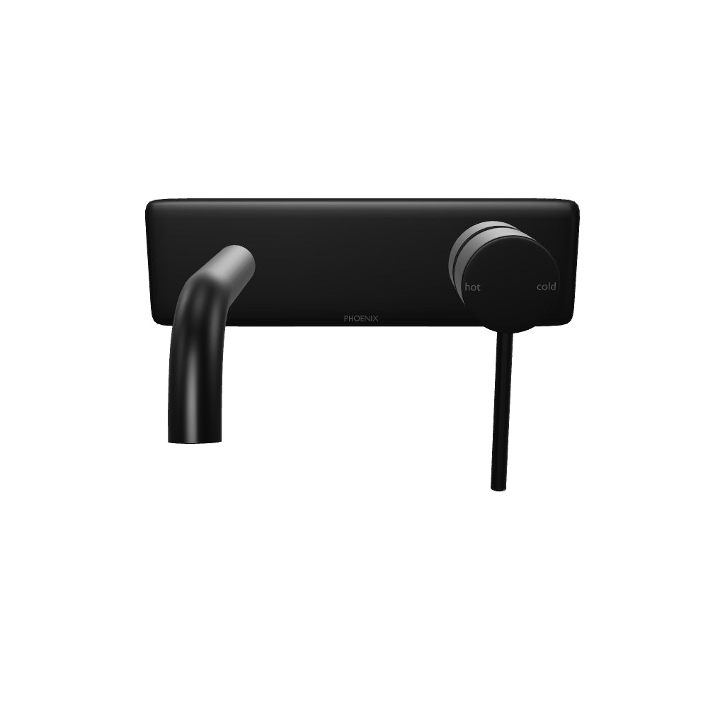 Phoenix Vivid Slimline Wall Basin/Bath Set 180mm - Matte Black 3D Model - The Blue Space
