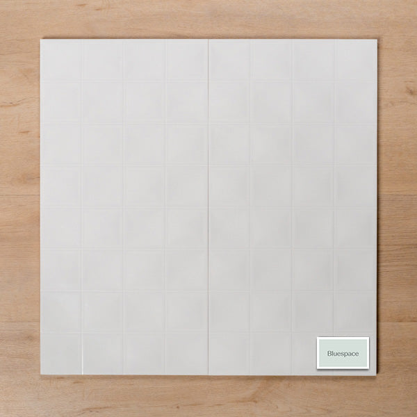 Hotham Square Wave White Gloss Rectified Ceramic Tile 300x600mm Double - The Blue Space