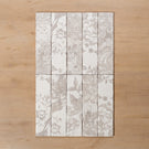 Altona White/Grey Satin Decor Cushioned Edge Ceramic Tile 75x300mm Straight Pattern - The Blue Space