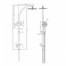 Technical Drawing - Nero Dolce Twin Shower Brushed Nickel