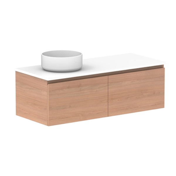 ADP Glacier All Drawer Slim 1200mm Left Vanity with Solid Surface Top - Online at The Blue Space