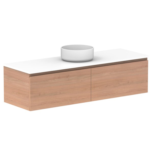 ADP Glacier All Drawer Slim 1500mm Centre Vanity with Solid Surface Top - Online at The Blue Space