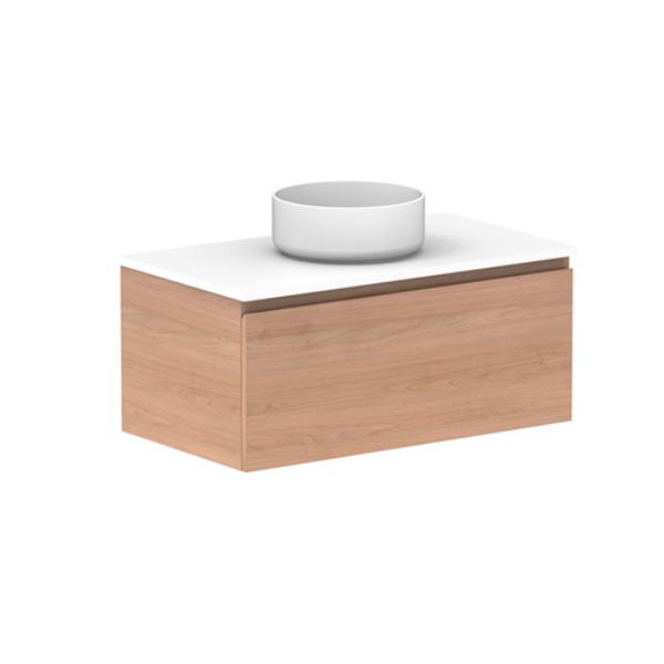ADP Glacier All Drawer Slim 900mm Centre Vanity with Solid Surface Top - Online at The Blue Space