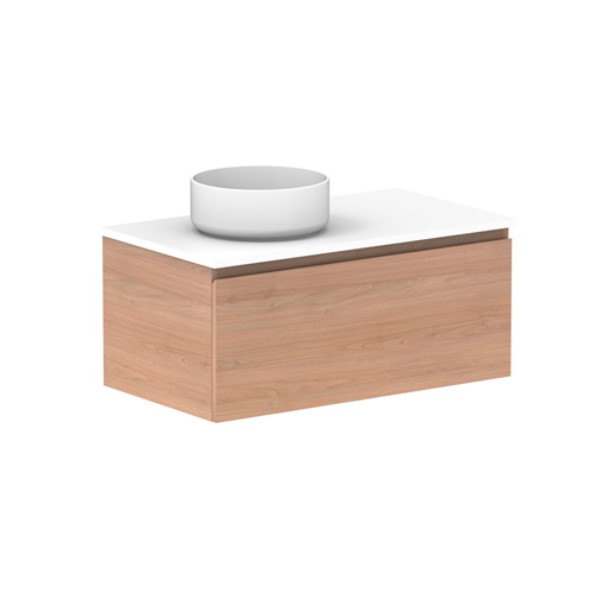 ADP Glacier All Drawer Slim 900mm Left Vanity with Solid Surface Top - Online at The Blue Space