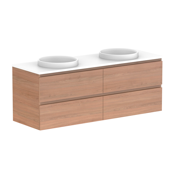 ADP Glacier Pro All Drawer Twin Vanity with Caesarstone