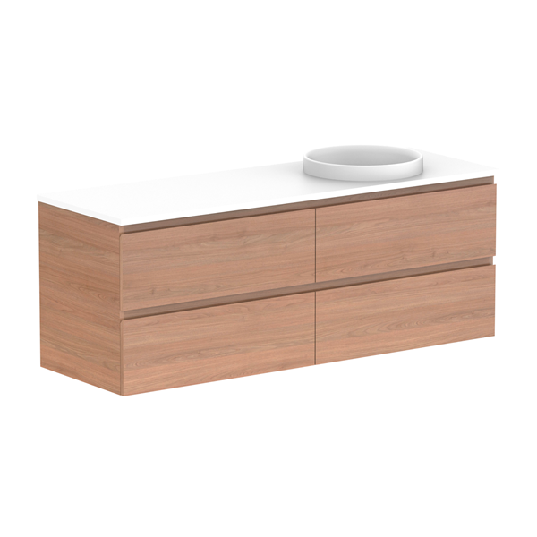 Glacier Full Depth All Drawer Slim 1500mm Wall Hung Right Bowl Benchtop | The Blue Space